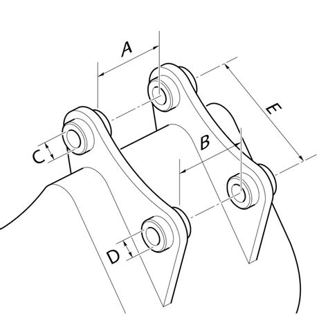 excavator bucket pin dimensions